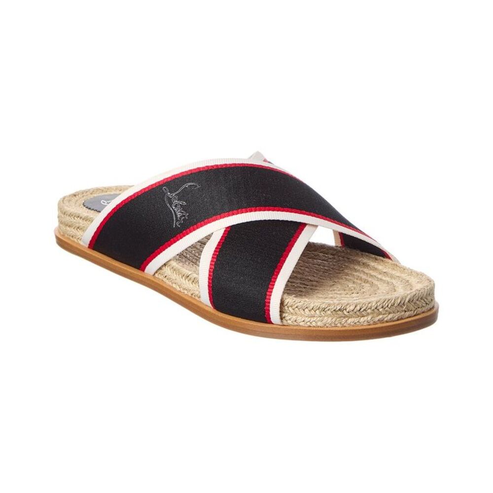 Christian Louboutin Hot Cross Grosgrain Sandal, Blue